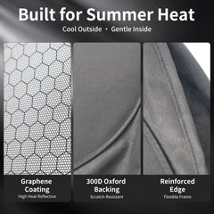 bTesLwodyi installed inside a Tesla Model 3 showing reduced glare and cooler cabin
