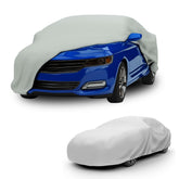 Budge front view of covered sedan showing full coverage and clean look
