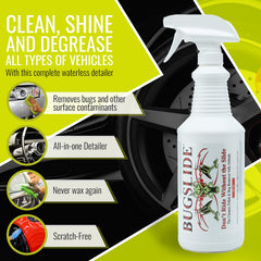 BugSlide cleaning a car bumper removing insect residue for restored finish