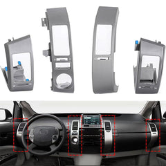 BULIAZY front view of four grey vent trims showing clean dash restoration benefit