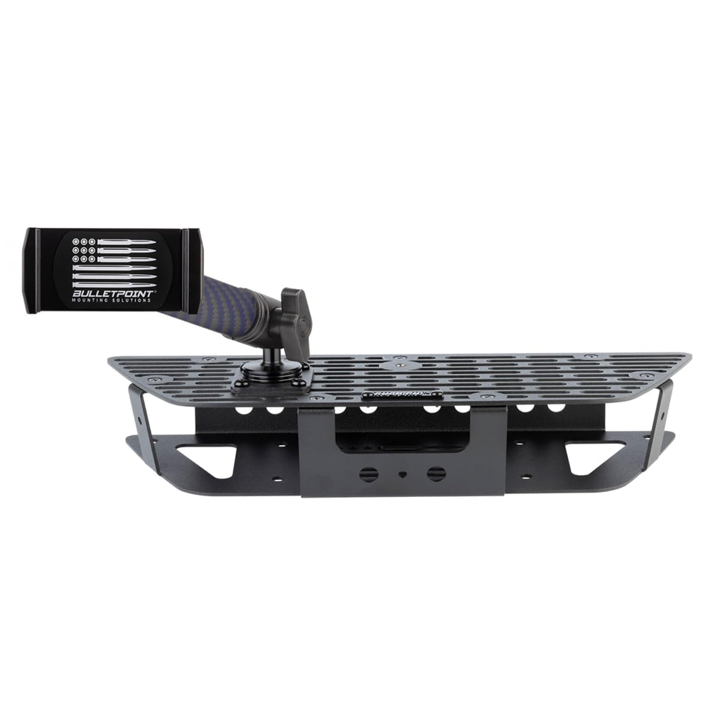 Bulletpoint RubiGrid front-mounted view showing clean OEM-like fit and organized device placement