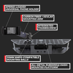 Bulletpoint RubiGrid installed in Silverado lifestyle shot demonstrating organized cockpit and better device access