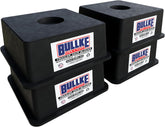 BULLKE front view of four blocks ready to stabilize jacks with durable support
