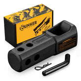 BUNKER INDUST front view of hitch receiver showing compact design and strength
