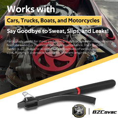 Bzcovac handle closeup with rubber grip for secure comfortable use