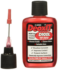 CAIG LABORATORIES DeoxIT bottle front packaging showing label and 25 mL applicator, precise application benefit