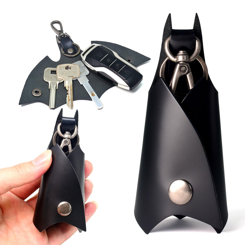 CAILLU bat keychain front view showing silhouette and durable design