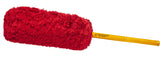 California Car Duster front view showing red extra-large mophead and wood handle for fast dusting