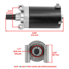 Caltric starter gear pinion closeup showing 9-tooth clarity benefit