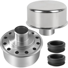 Calvana front view breather showing chrome finish and flange, adds engine-bay polish