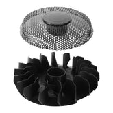 Calvana front view of flywheel fan showing blade layout and improved airflow benefit