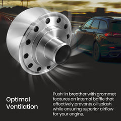 Calvana installed on valve cover demonstrating easy push-in installation advantage