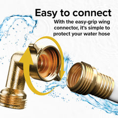 Camco swivel easy-grip connector close-up for fast hand-tight installation