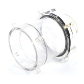 Camco clear adapter front view showing easy hookup benefit