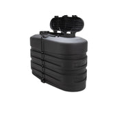 Camco front view of dual propane cover showing sleek protection and neat appearance