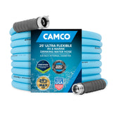 Camco EVOFlex front packaging showing hose length and lead-free benefits