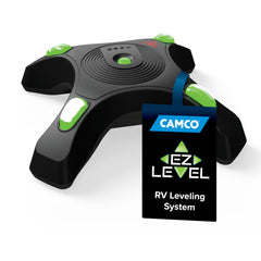 Camco front view showing illuminated lights for quick leveling feedback