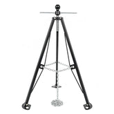 Camco stabilizer front view showing tripod support and reduced sway benefit