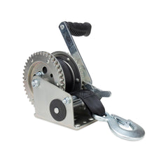 Camco comfort-grip handle close-up for easier, non-slip cranking
