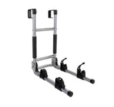 Camco ladder mount front view showing rack and secure bike support benefit