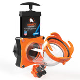 Camco RhinoBlaster front assembly showing nozzle and fittings for powerful rinsing