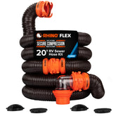 Camco RhinoFLEX front overview showing complete 20-ft kit and benefits