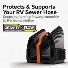 Camco Sidewinder fully extended demonstrating length and reliable drainage benefit