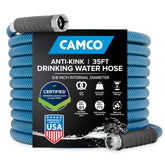 Camco front packaging showing hose length and potable water certification benefit