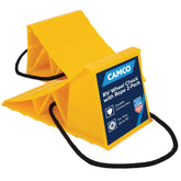 Camco wheel chocks front view showing both chocks and stability benefit