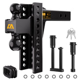 CAMMOO hitch front view installed on truck shows secure connection and stability