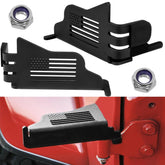 Camoo foot peg front view showing solid steel and benefit of durable step