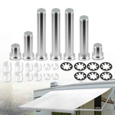 Camoo front packaging showing complete awning pin kit and easy identification benefit