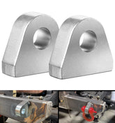 Camoo front view of two clevis mounts showing compact profile and durable finish for secure towing