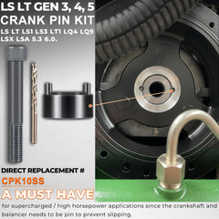 Camoo kit components laid out, includes guide bolt drill bit and two hardened roll pins