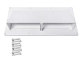 Camp'N front view of white vent cover showing clean fit and improved appearance