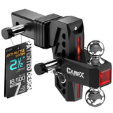 CAMPX front view of hitch showing overall shape and receiver fit for easy installation