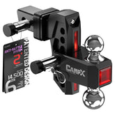 CAMPX front view showing hitch profile and 2" receiver fit for easy installation