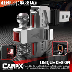 CAMPX detail of locking pins and silicone washers reducing noise and movement