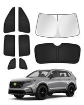 Canvcle front windshield shade fitted on CR-V reducing cabin heat