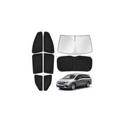 Canvcle front windshield panel installed blocking sun and lowering heat