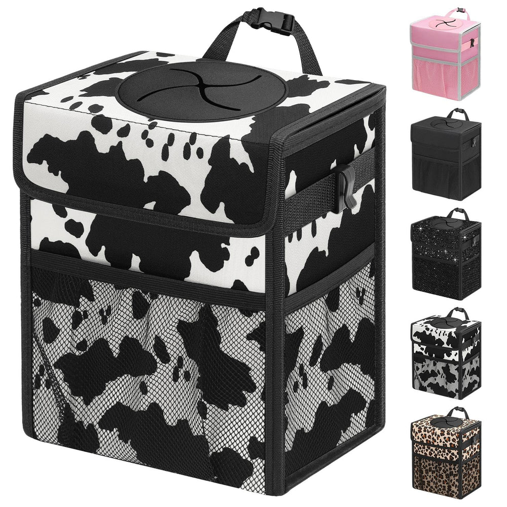Capolo front view showing compact leakproof car trash can and tidy design benefit