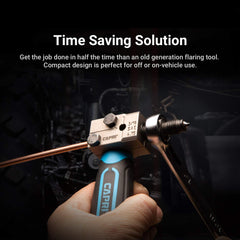 Capri Tools close-up of detachable die for precise 45° double flares