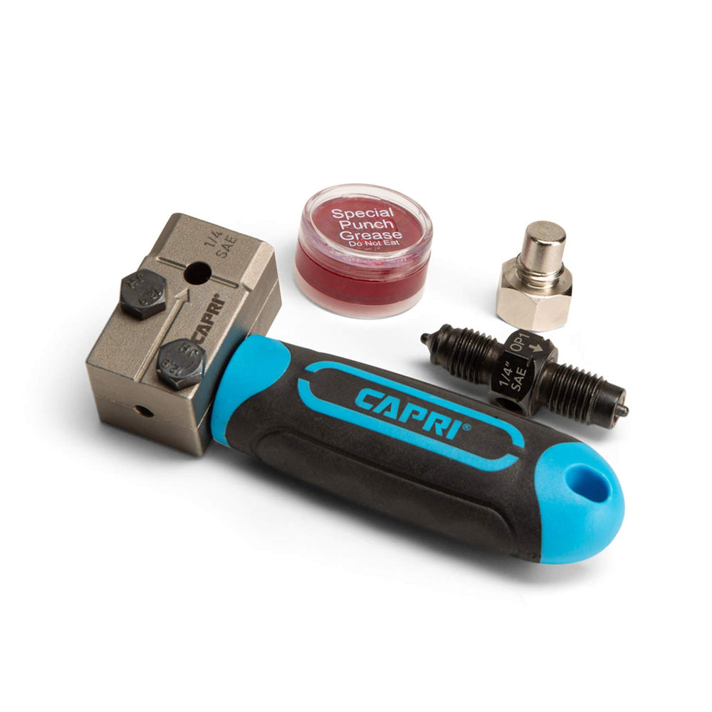 Capri Tools front view showing compact flaring tool for fast precise flares