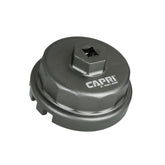 Capri Tools front view oil filter wrench showing full 14-flute fit for accurate grip and easy removal