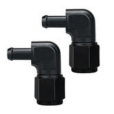 caqeg AN10 90° adapter front view showing compact shape and durable finish