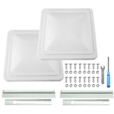 caqeg front view of white vent cover showing clean finish and easy replacement benefit