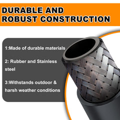 caqeg coiled 20ft hose on ground, highlights easy storage and reach