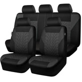 CAR PASS front seat covers installed showing charcoal styling and protection