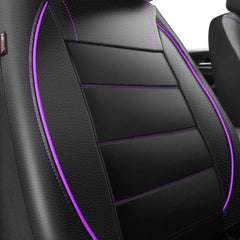 CAR PASS close-up of PU leather texture highlighting easy-clean benefit