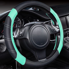 CAR PASS front view of full steering wheel cover showing sporty colors and fit